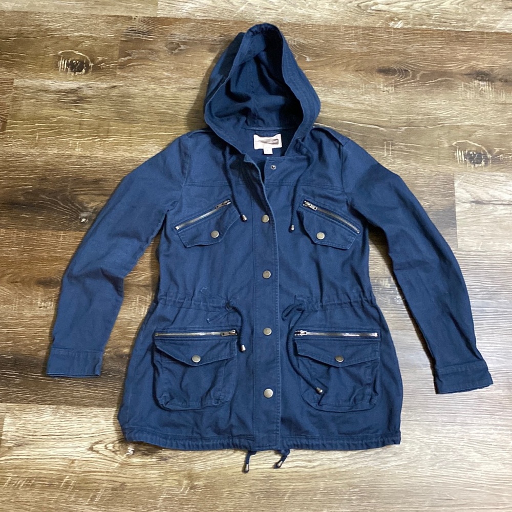 Forever 21 Navy Hooded Jacket